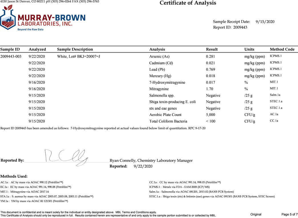 Lab Tested White Maeng Da Kratom Powder